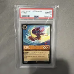 2023 Disney Lorcana EN 1 Stitch Carefree Surfer 21/204 The First Chapter PSA 10 - Image 1