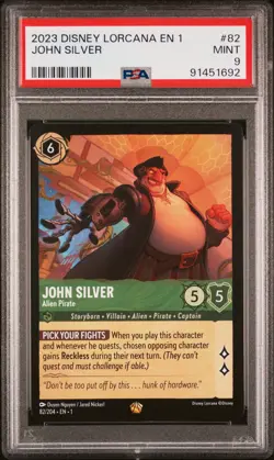 PSA 9 John Silver 82 Tcg 2023 Disney Lorcana En 1-The First Chapter - Image 1