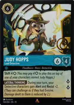 150/204 JUDY HOPPS LEAD DETECTIVE EN10 RARE DISNEY LORCANA CARD - Image 1