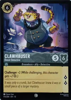 175/204 CLAWHAUSER DONUT DETECTIVE EN10 COMMON DISNEY LORCANA CARD - Image 1