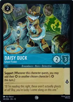 141/204 DAISY DUCK GHOST FINDER EN10 COMMON DISNEY LORCANA CARD - Image 1