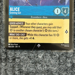 Disney Lorcana Fabled Alice Growing Girl 160/204 Super Rare Non Foil NM - Image 4