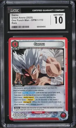 2025 Union Arena One Punch Man Garou #OPM-1-113 CGC 10 - Image 1