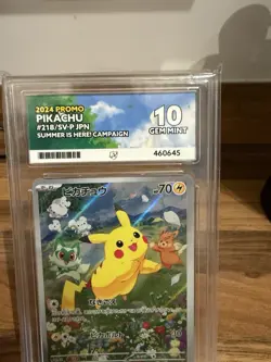 Pokemon Pikachu Card 218/Sv-p Summer Campaign Promo, Japanese Ace 10 Gem Mint - Image 2