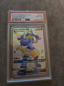 Lucario GX SV64/SV94 PSA 10 Full Art Hidden Fates - Pokemon TCG - Image 1