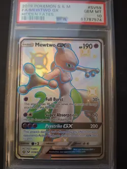 Pokemon Mewtwo GX TCG Hidden Fates SV59/SV94 Gem Mint PSA 10 - Image 1