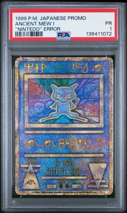 1998-99 POKEMON JAPANESE PROMO "NINTEDO" ERROR ANCIENT MEW I PSA 1 - Image 1