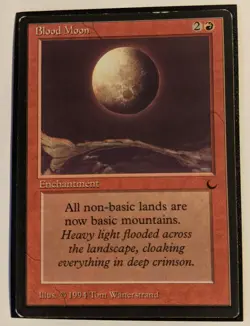MTG Old English Light Play Magic Card BLOOD MOON from THE DARK - Image 1