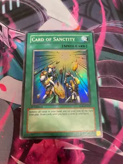 YUGIOH - CARD OF SANCTITY - SUPER RARE - 1ST ED - TLM - LP - Image 1