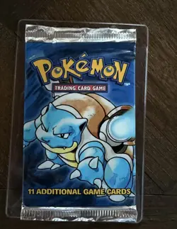 Pokemon Base Set Booster Pack Blastoise Art 11 Cards Wizards of the Coast - Image 1