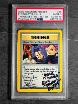 SIGNED Pokemon 1st Edition Team Rocket #15 By Rachel Lillis E. Stuart PSA 9/10 ! - Image 1