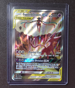 Pokemon Espeon & Deoxys GX TAG TEAM Promo Holo SM240 HP 260 Basic Psychic - Image 1