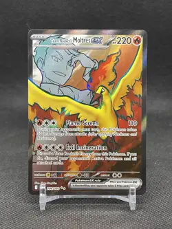 Pokemon Team Rocket's Moltres ex Ultra Rare Full Art Holo Sv10 208/182 - Image 1
