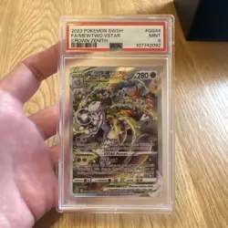 Pokemon Mewtwo VSTAR TCG Crown Zenith: Galarian Gallery GG44/GG70 PSA 9 - Image 3