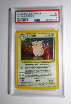 Pokemon 1999 Jungle Clefable NO SYMBOL Holo 1/64 **PSA 8** NM-MT #D - Image 1