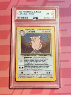 1999 Pokemon Jungle #1 Clefable Holo PSA 8 NM-MT - Image 1