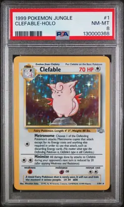 1999 POKEMON JUNGLE #1 CLEFABLE-HOLO PSA 8 - Image 1