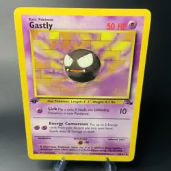 Gastly 33/62 - Fossil Set 1st Edition Vintage Pokemon Card LP WOTC 1999 - Image 1