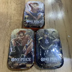 One Piece TCG 3x Mini Tin Pack Set VOL. 2 TS-02 Sealed ENG Luffy Ace Sabo OP-09 - Image 2