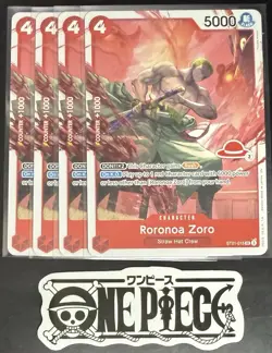4x One Piece ST21-015 SR Roronoa Zoro - English - Regular - Play Set - LD01-NM/M - Image 1