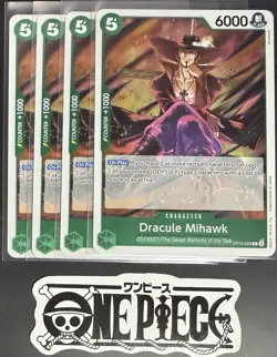 4x One Piece OP10-029 R Dracule Mihawk - English - Foil - Playset - TCG - NM/M - Image 1