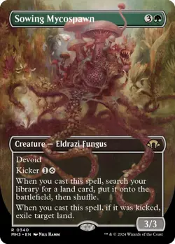Sowing Mycospawn (Borderless) #340 *Foil* (NM) - Modern Horizons 3 MTG - Image 1