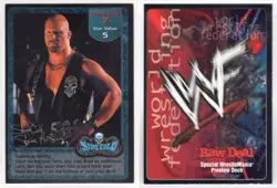 Promo CCG- WWE Raw Deal Preview (1999 Comic Images) Stone Cold Face Card - Image 1