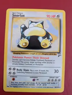 Pokemon Card Snorlax Base Set 2 30/130 Non Holo Rare WOTC Excellent Condition - Image 1