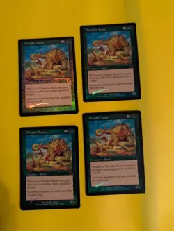 Thresher Beast x4 playset MTG 4 CARD OLD BORDER FOIL CARD. PROPHECY JUNE 2000. - Image 1