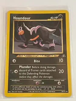 Houndour Pokemon TCG 2001 Neo Discovery 39/75 Uncommon Card Unlimited Vintage - Image 1
