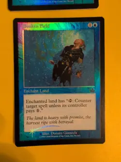Sunken Field x2 Enchant Land MTG CARD OLD BORDER FOIL 2CARD. PROPHECY JUNE 2000. - Image 3