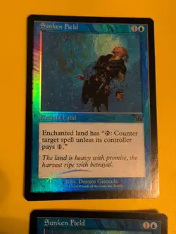 Sunken Field x2 Enchant Land MTG CARD OLD BORDER FOIL 2CARD. PROPHECY JUNE 2000. - Image 5