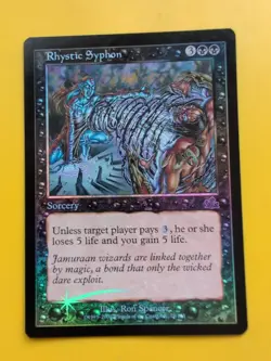 Rhystic Syphon, Sorcery MTG CARD OLD BORDER FOIL CARD. PROPHECY JUNE 2000. - Image 1