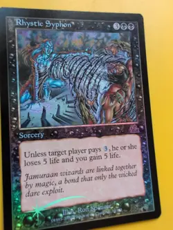 Rhystic Syphon, Sorcery MTG CARD OLD BORDER FOIL CARD. PROPHECY JUNE 2000. - Image 3