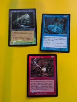 Rhystic Cave, Scrying & Lightning MTG OLD BORDER FOIL 3 CARD. PROPHECY - Image 1