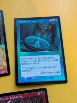 Rhystic Cave, Scrying & Lightning MTG OLD BORDER FOIL 3 CARD. PROPHECY - Image 4
