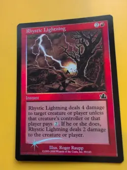 Rhystic Scrying,Lightning,Rhystic Deluge MTG OLD BORDER FOIL 3 CARD. PROPHECY - Image 4