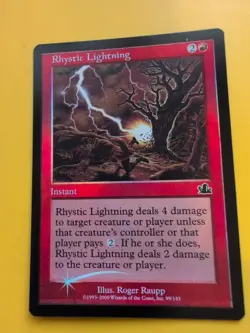 Rhystic Scrying,Lightning,Rhystic Deluge MTG OLD BORDER FOIL 3 CARD. PROPHECY - Image 5