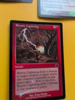 Rhystic Lightning & 2 Rhystic Circle MTG OLD BORDER FOIL 3 CARD. PROPHECY - Image 2