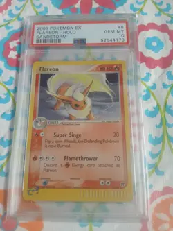 Pokemon Card Ex Sandstorm #5 Flareon Holo PSA 10 GEM MINT 2003 Vintage - Image 2