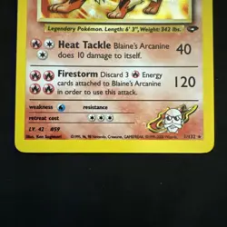 Pokemon TCG Blaine's Arcanine Gym Challenge 1 Holo Unlimited Rare - Image 3