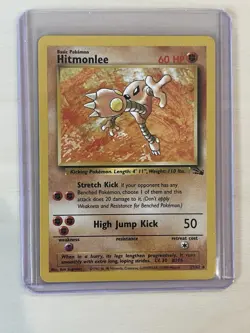 Pokemon Hitmonlee 22/62 Fossil Non Holo LP+ - Image 1