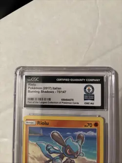 Pokemon Riolu Italian (2017) Burning Shadows 70/147 WORLD RECORD HOLDER - Image 2