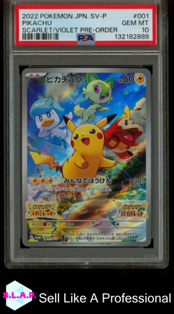PIKACHU SCARLET/VIOLET PRE-ORDER POKEMON JAPANESE SV PROMO 2022 001 PSA 10 - Image 1