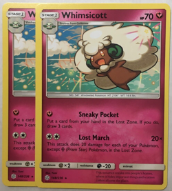 POKEMON 2X WHIMSICOTT 148/236 COSMIC ECLIPSE RARE NEAR MINT - Image 1
