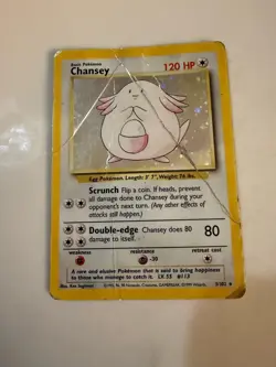 Pokemon TCG Chansey Base Set Holo Rare Card 3/102 Heavily Played 1999 - Image 1