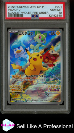 PIKACHU SCARLET/VIOLET PRE-ORDER POKEMON JAPANESE SV PROMO 2022 001 PSA 10 - Image 1