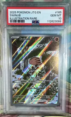 PSA 10 Swinub Illustration Rare IR Journey Together 165/159 #165 Pokemon - Image 3