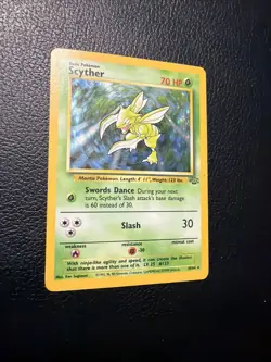 Pokemon Scyther 17/130 Holo Rare Base Set 2 MP / DMG - Image 4