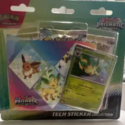 Pokemon Prismatic Evolutions Tech Sticker Collection Eevee & Leafeon Card - Image 1